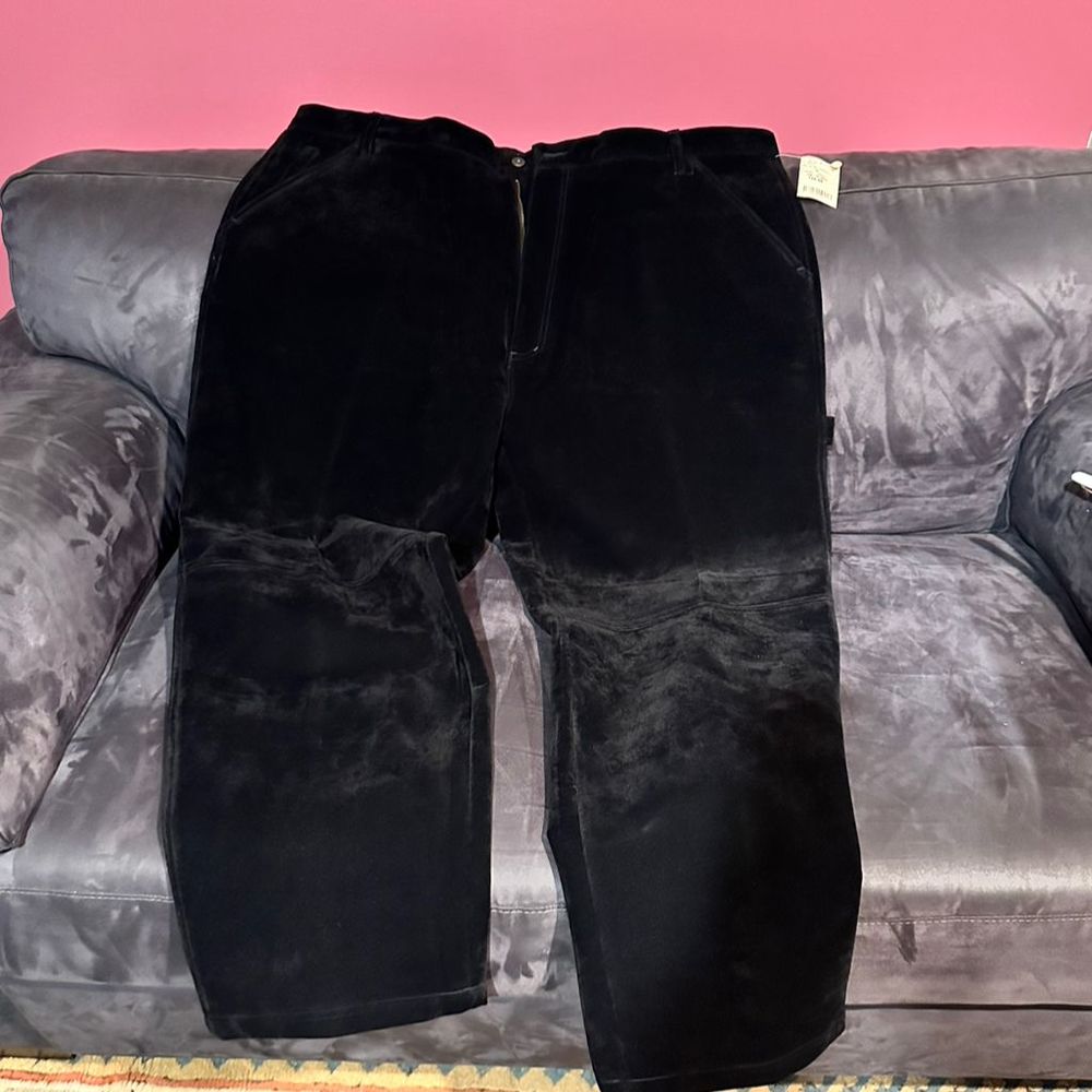 Koman Men's Black ‘Velvet’ Corduroy Work Pants Size 48 Inseam 33